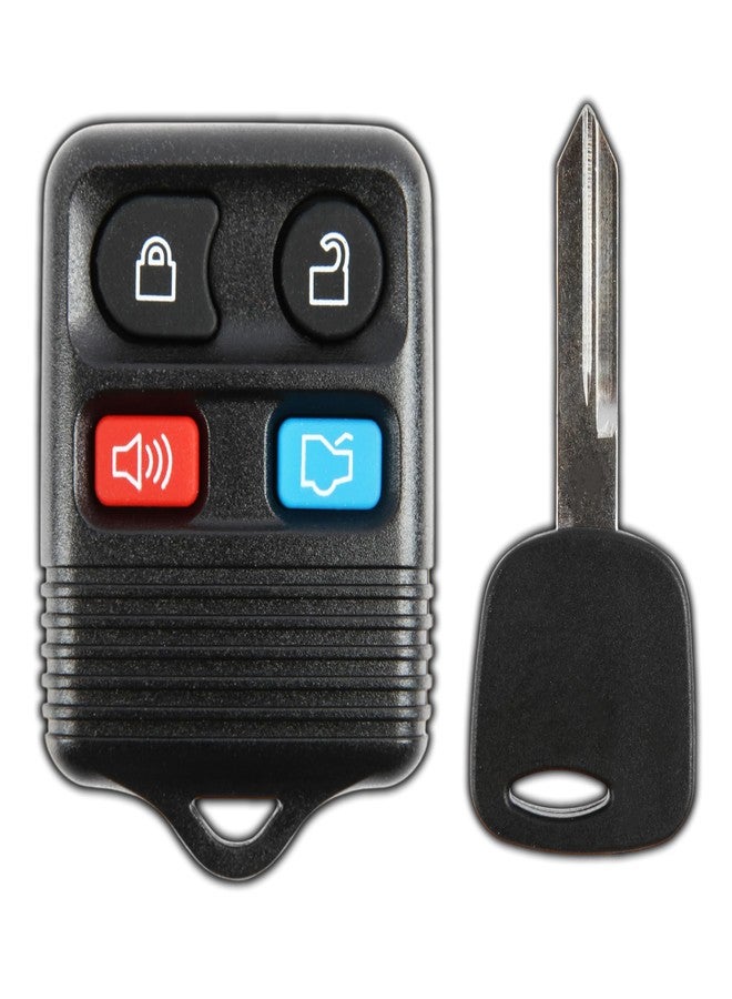 KeylessOption Keyless Entry Remote Fob Uncut Car Ignition Key for Ford Mustang Excursion Expedition Explorer Taurus Lincoln Navigator Town Car - Image 1